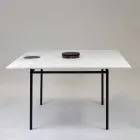 Table à manger carrée avec vase et marqueterie de marbre 140 cm Luxury - Vesuvio Viadurini