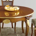 Table à manger ronde extensible 240 cm en bois Made in Italy - Baroque Viadurini