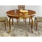 Table à manger ronde extensible 240 cm en bois Made in Italy - Baroque Viadurini