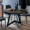 Table à manger ronde avec plateau extensible jusqu'à 180 cm Made in Italy - Muschio