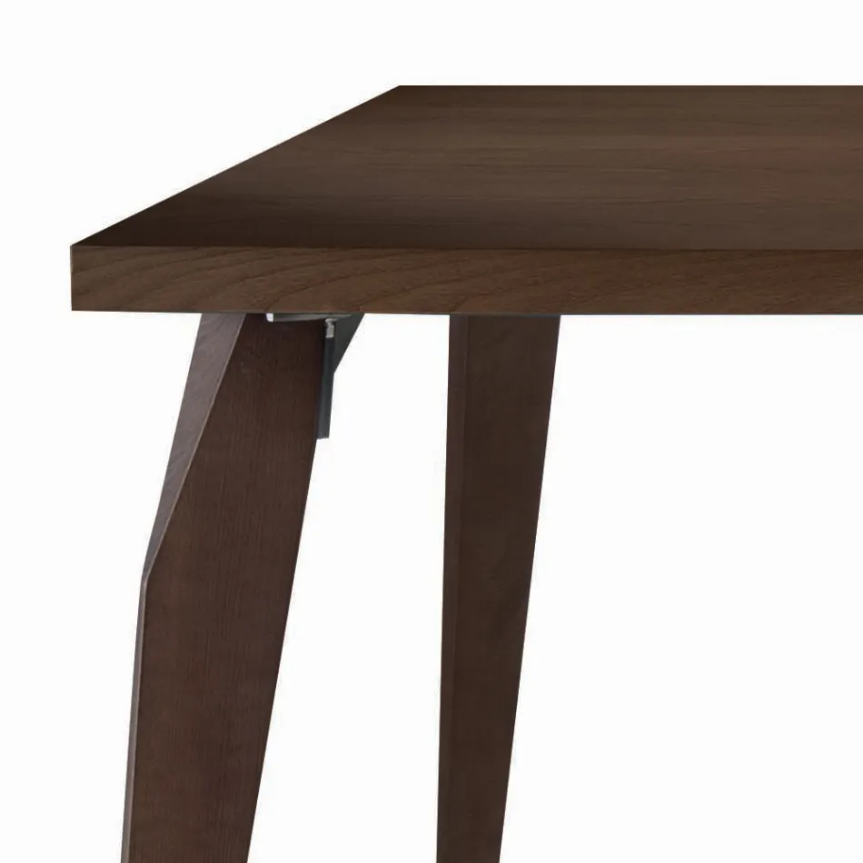 Structure et plateau de table à manger en bois massif Made in Italy - Giustino Viadurini