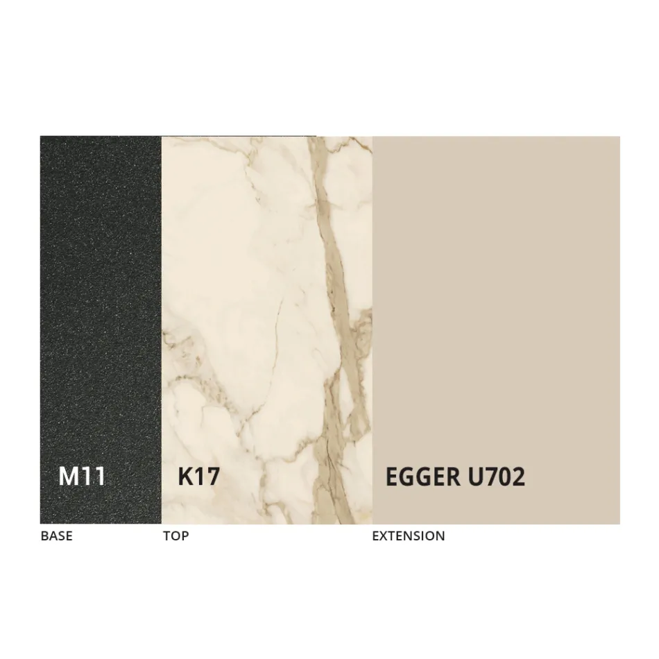 Table à manger ronde extensible jusqu'à 270 cm en céramique Made in Italy - Muschio Viadurini