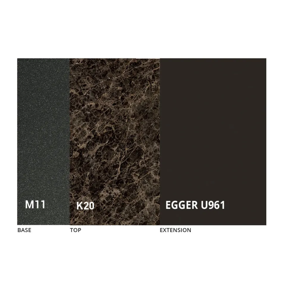 Table à manger ronde extensible jusqu'à 270 cm en céramique Made in Italy - Muschio Viadurini