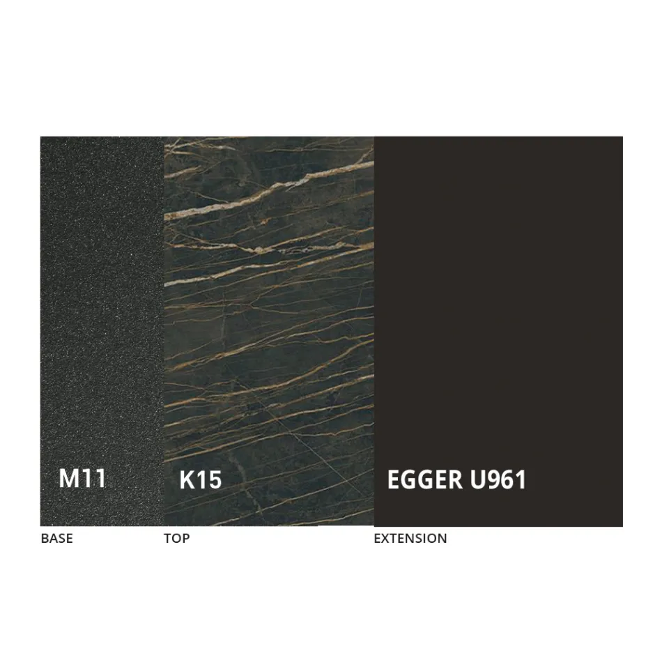 Table à manger ronde extensible jusqu'à 270 cm en céramique Made in Italy - Muschio Viadurini