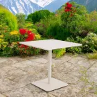 Table carrée 80x80 cm pour extérieur en aluminium beige - Alfresco Viadurini