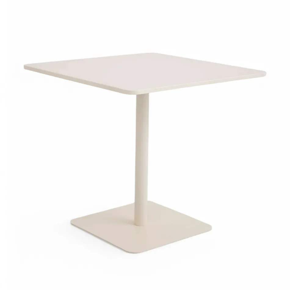 Table carrée 80x80 cm pour extérieur en aluminium beige - Alfresco Viadurini