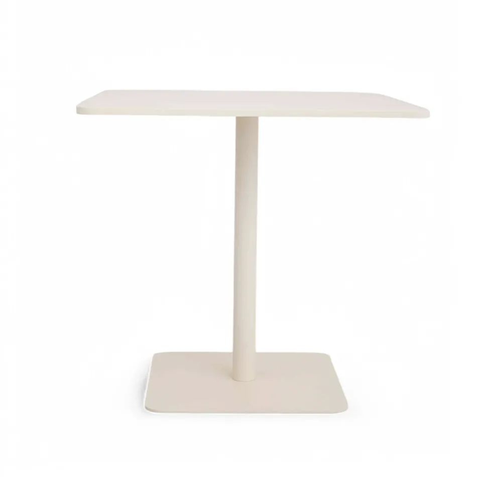 Table carrée 80x80 cm pour extérieur en aluminium beige - Alfresco Viadurini