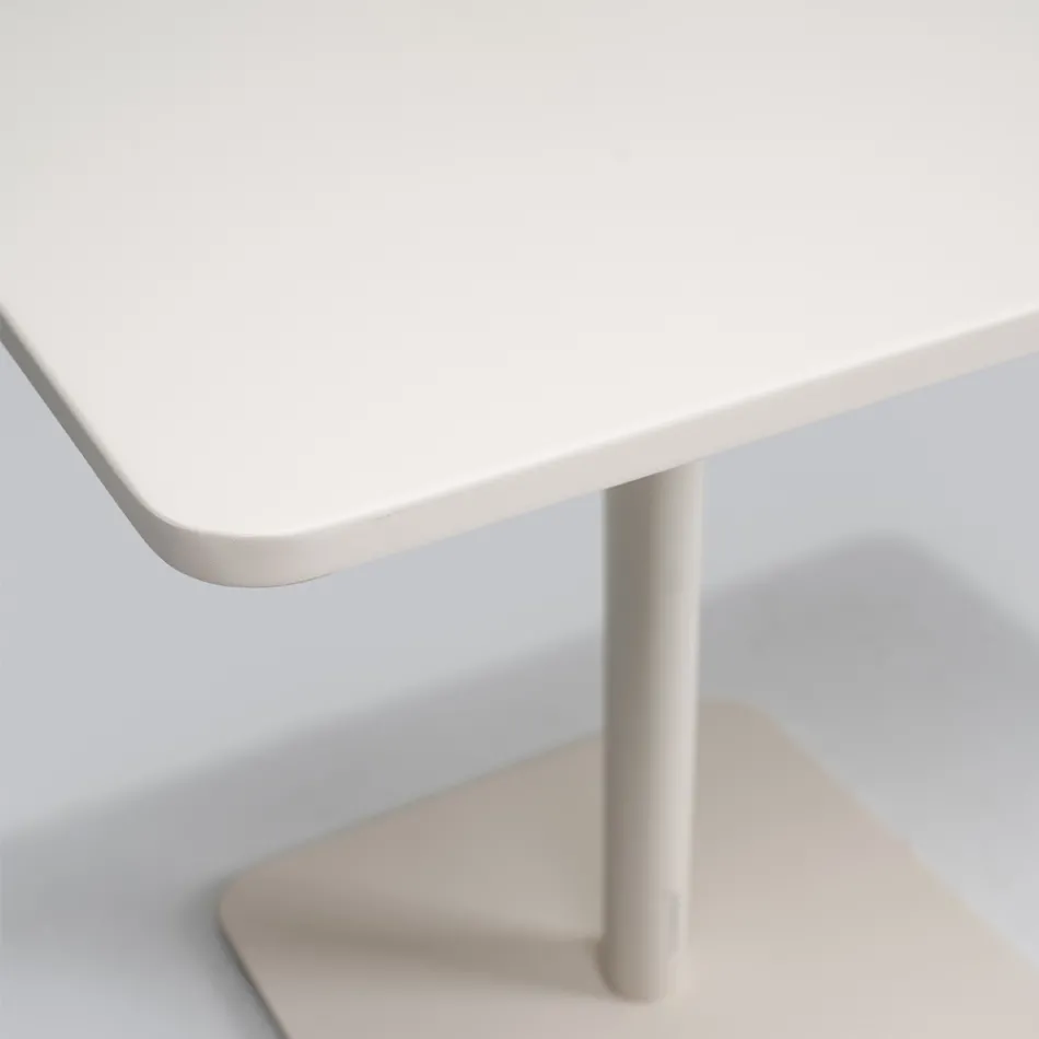 Table carrée 80x80 cm pour extérieur en aluminium beige - Alfresco Viadurini