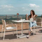 Table carrée 80x80 cm pour extérieur en aluminium beige - Alfresco Viadurini