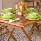 Table de jardin carrée 80x80 cm en teck - Amico Viadurini