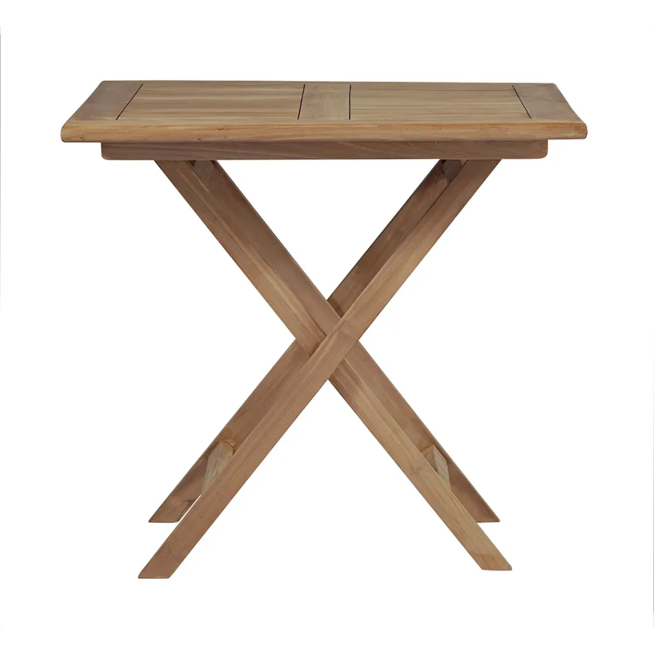 Table de jardin carrée 80x80 cm en teck - Amico Viadurini