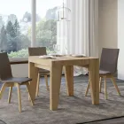 Table Carrée Extensible jusqu'à 246 cm en Bois Made in Italy - Fleur Viadurini