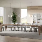 Table Carrée Extensible jusqu'à 440 cm en Bois Made in Italy - Fleur Viadurini