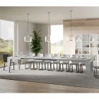 Table Carrée Extensible jusqu'à 440 cm en Bois Made in Italy - Fleur Viadurini