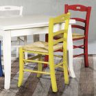 Table Carrée Extensible et 4 Chaises Colorées Fabriquées en Italie - Corail Viadurini