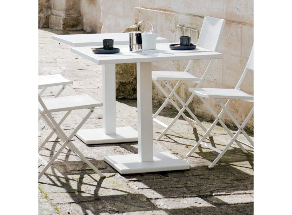 Table d'extérieur carrée en fer galvanisé Made in Italy - Woody Viadurini