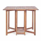 Table d'extérieur carrée en bois d'acacia avec 4 chaises pliantes - Sage Viadurini