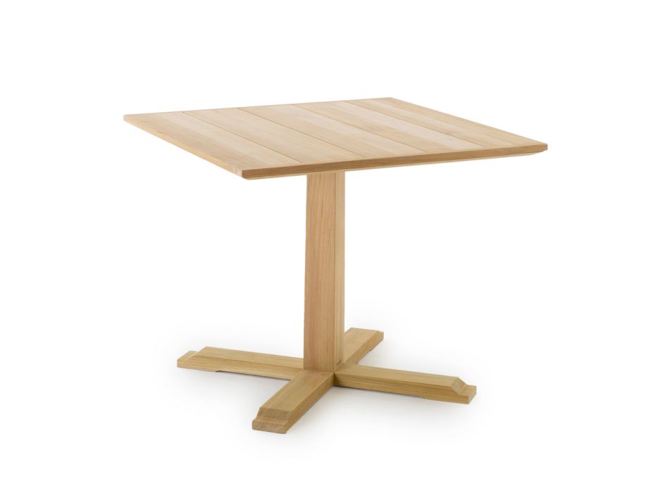 Table d'extérieur carrée en teck haut ou bas Made in Italy - Oracle Viadurini