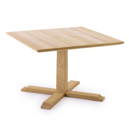 Table d'extérieur carrée en teck haut ou bas Made in Italy - Oracle Viadurini