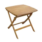 Table d'extérieur carrée en bois d'acacia - Coucher de soleil Viadurini