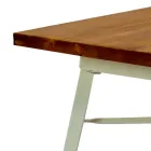Table carrée d'intérieur et d'extérieur en fer et bois - Papeterie Viadurini