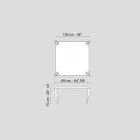 Table fixe MDF carré de conception et Luigi en acier chromé Viadurini