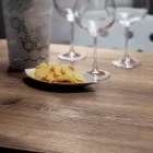 Table Carrée en Métal HPL Acier Inox Satiné Fabriquée en Italie - Lens Viadurini