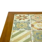 Table carrée en bois d'acacia et plateau en céramique - Technique Viadurini