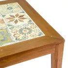 Table carrée en bois d'acacia et plateau en céramique - Technique Viadurini