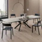 Table rectangulaire extensible jusqu'à 240 ou 280 cm en HPL et métal - Présent Viadurini