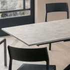 Table rectangulaire extensible jusqu'à 240 ou 280 cm en HPL et métal - Présent Viadurini