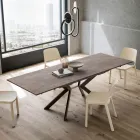 Table rectangulaire extensible jusqu'à 240 ou 280 cm en HPL et métal - Présent Viadurini
