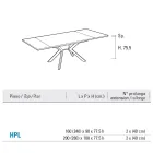 Table rectangulaire extensible jusqu'à 240 ou 280 cm en HPL et métal - Présent Viadurini
