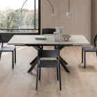 Table rectangulaire extensible jusqu'à 240 ou 280 cm en HPL et métal - Présent Viadurini