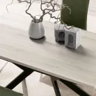 Table rectangulaire extensible jusqu'à 260 ou 300 cm en HPL et métal - Charmy Viadurini