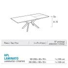 Table rectangulaire extensible jusqu'à 260 ou 300 cm en HPL et métal - Charmy Viadurini