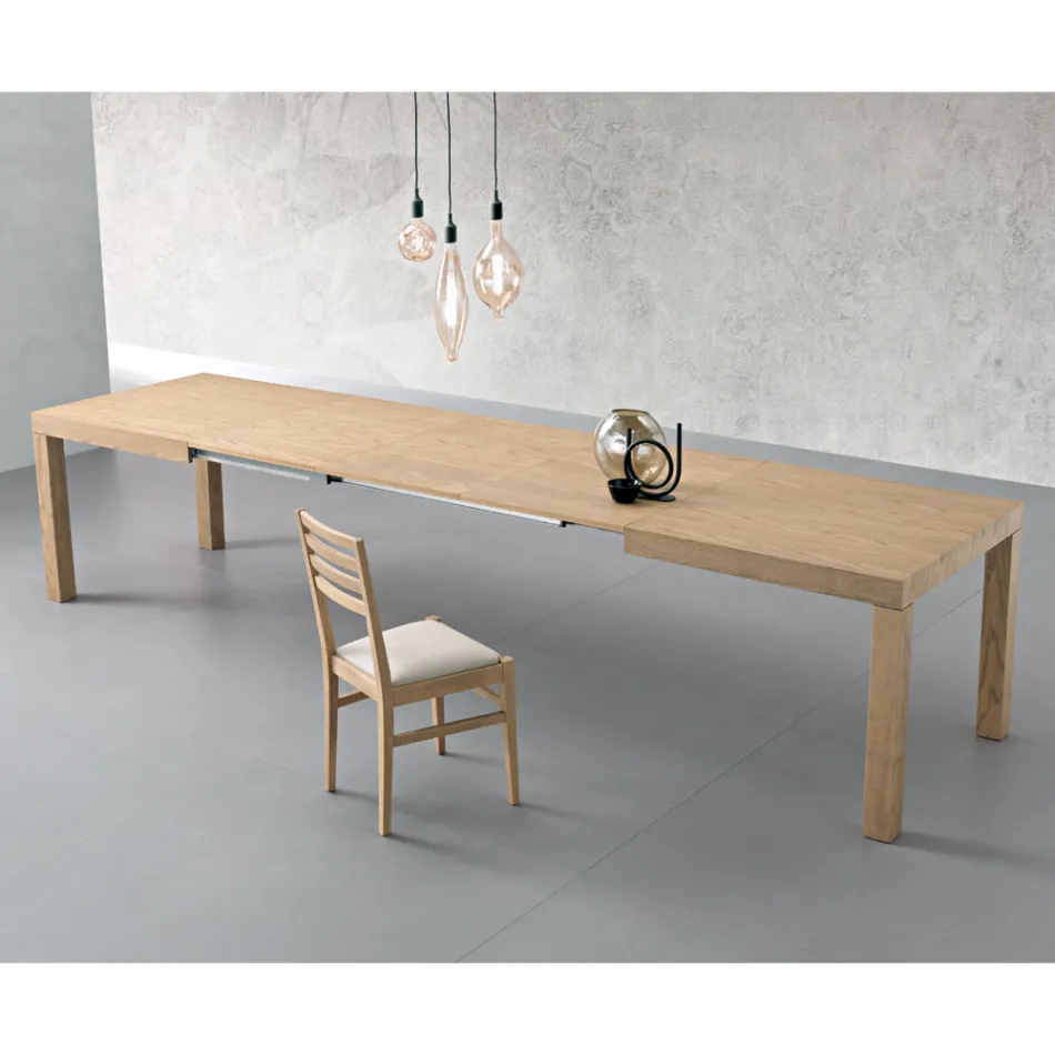 Table rectangulaire extensible (300 cm ou 340 cm) en bois - Passoa Viadurini