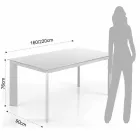 Table extensible jusqu'à 220 cm mat Jordy blanc Viadurini