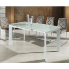Table de salle à manger extensible jusqu'à 220 cm Jordy, blanc mat Viadurini
