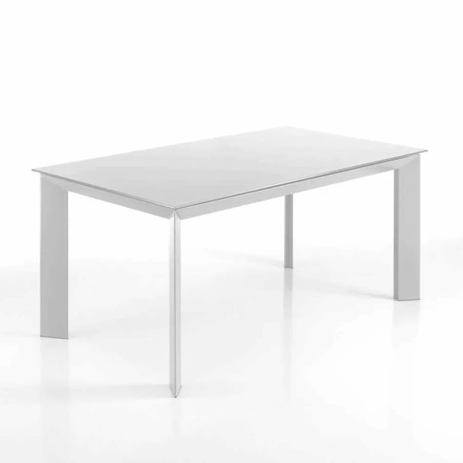 Table extensible jusqu'à 220 cm mat Jordy blanc Viadurini