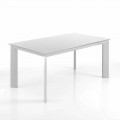 Table de salle à manger extensible jusqu'à 220 cm Jordy, blanc mat