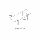 Table extensible rectangulaire en verre transparent Made in Italy - Sopot Viadurini