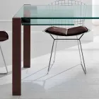 Table extensible rectangulaire en verre transparent Made in Italy - Sopot Viadurini