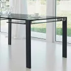 Table extensible rectangulaire en verre transparent Made in Italy - Sopot Viadurini
