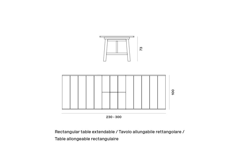 Table d'extérieur rectangulaire extensible en teck Made in Italy - Oracle Viadurini