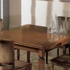 Table Rectangulaire avec 4 Chaises en Bois Fabriquée en Italie - Angelite Viadurini