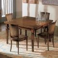 Table rectangulaire avec 6 chaises en bois fabriquées en Italie - Angelite