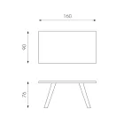 Table rectangulaire avec plateau en placage de chêne et base en aluminium - Logan Viadurini