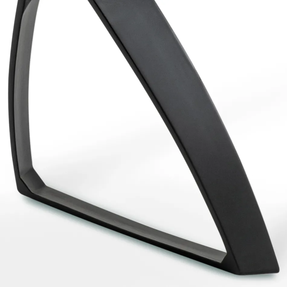 Table rectangulaire avec plateau en placage de chêne et base en aluminium - Logan Viadurini