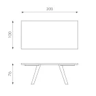 Table rectangulaire avec plateau en placage de chêne et base en aluminium - Logan Viadurini